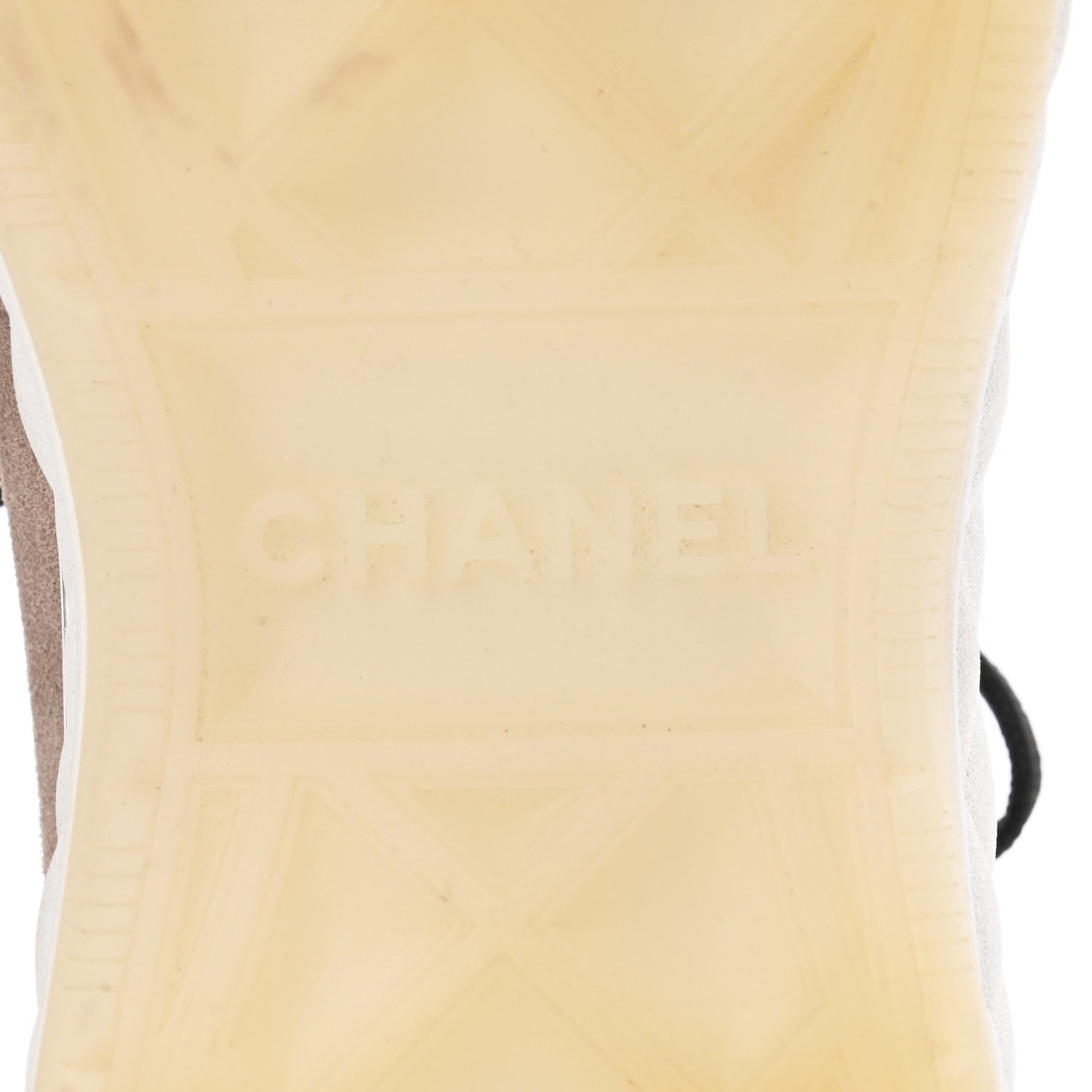 Chanel Suede Calfskin Nylon Grosgrain CC Sneakers 37 Beige Pink 6 of 12