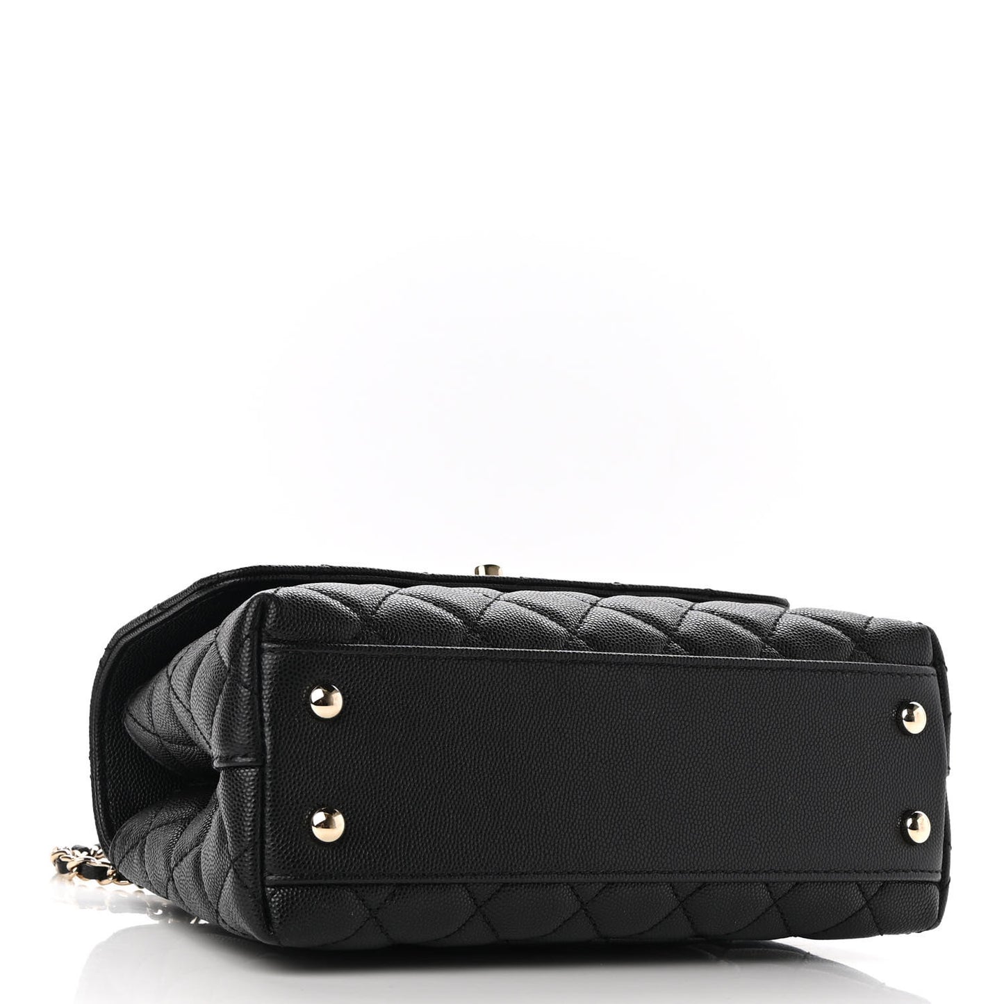 Caviar Quilted Mini Coco Handle Flap Black