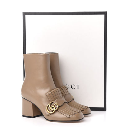 Gucci Malaga Kid GG Marmont Fringe 75mm Ankle Boots 36 Mud 9 of 9