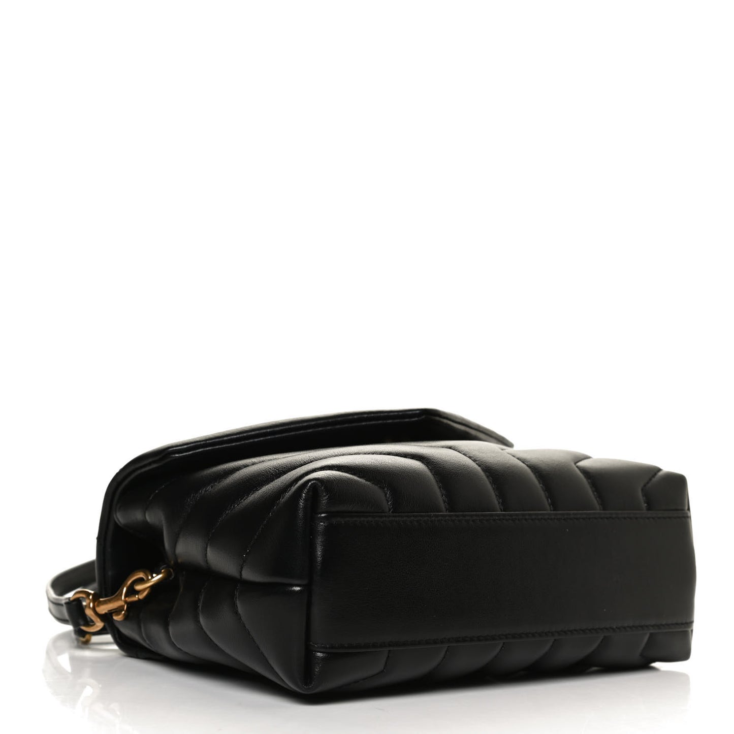 Calfskin Y Quilted Monogram Toy Loulou Crossbody Bag Black