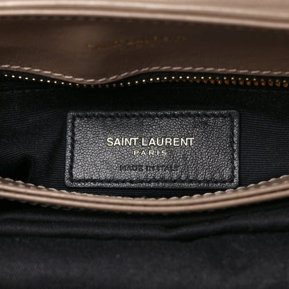 Saint Laurent Calfskin Y Quilted Monogram Toy Loulou Crossbody Bag Dark Beige 6 of 8