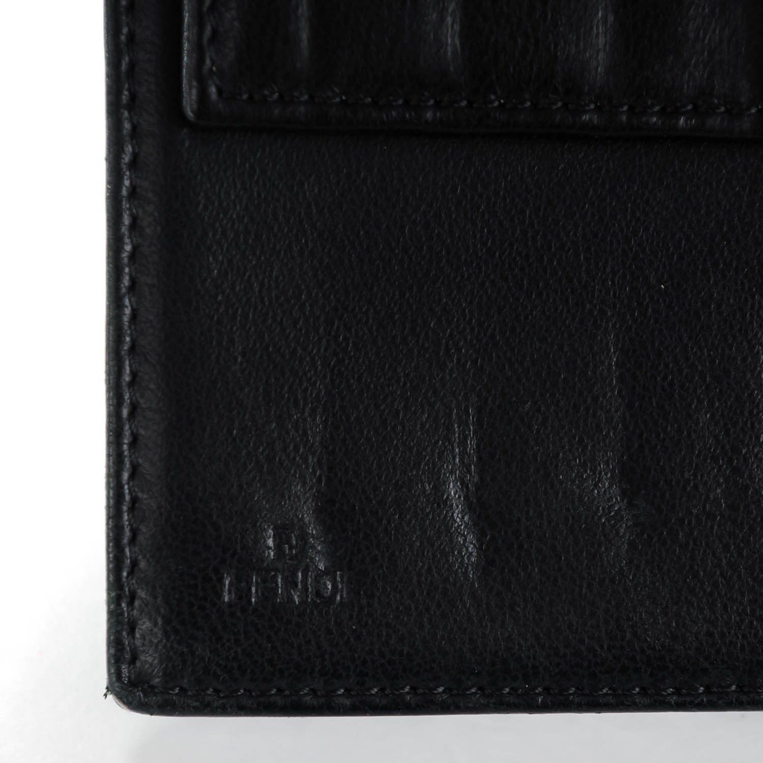 Fendi Nappa Logo Embossed Long Wallet On Chain Black 7 of 9