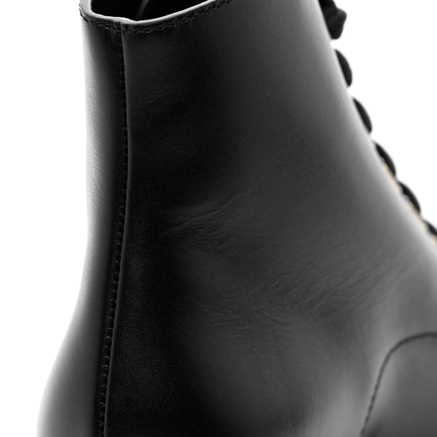 Calfskin Velvet CC Cap Toe Boots 38 Black
