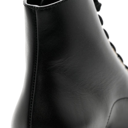 Chanel Calfskin Velvet CC Cap Toe Boots 38 Black 12 of 13