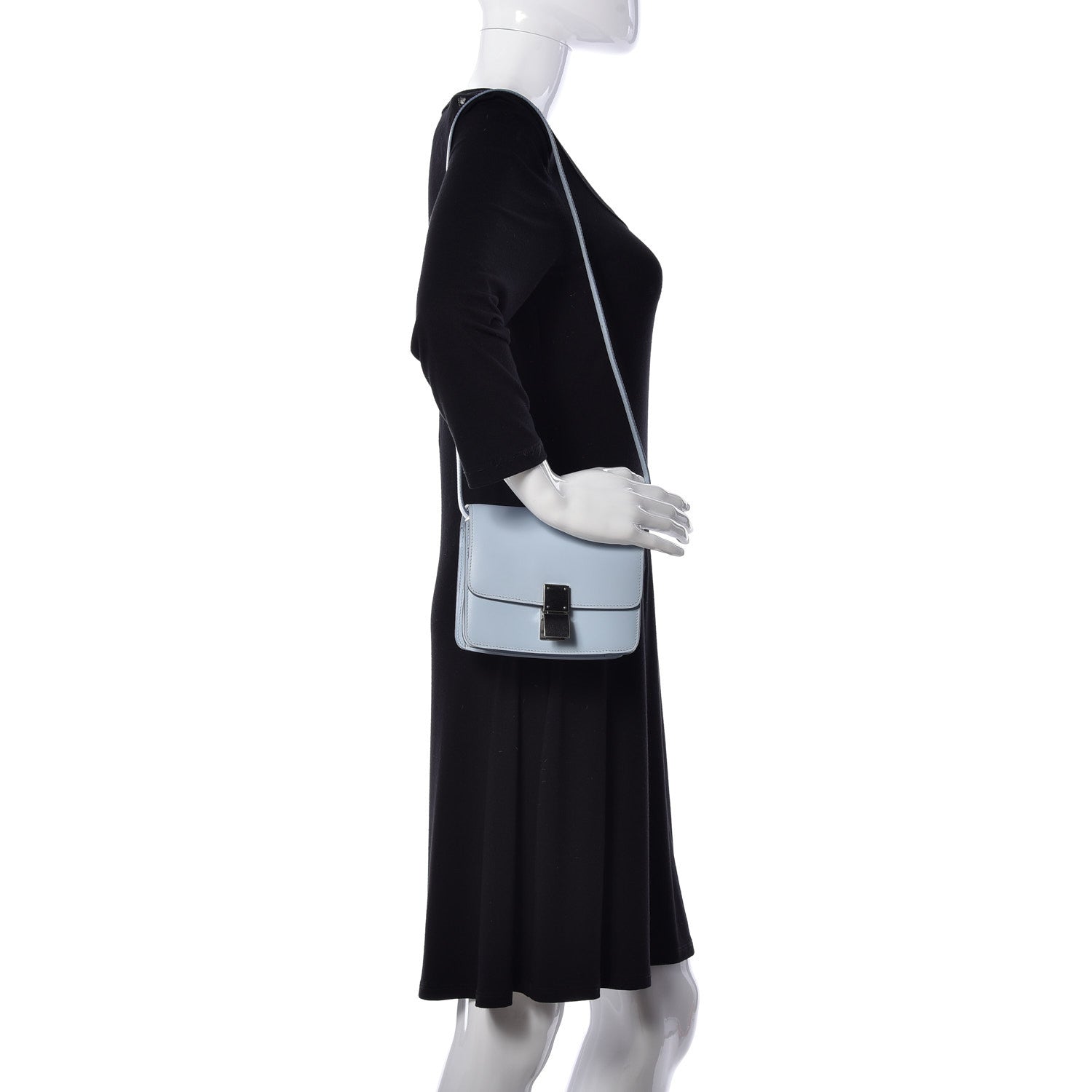 Celine Box Calfskin Small Classic Box Flap Bag Pale Blue 2 of 10