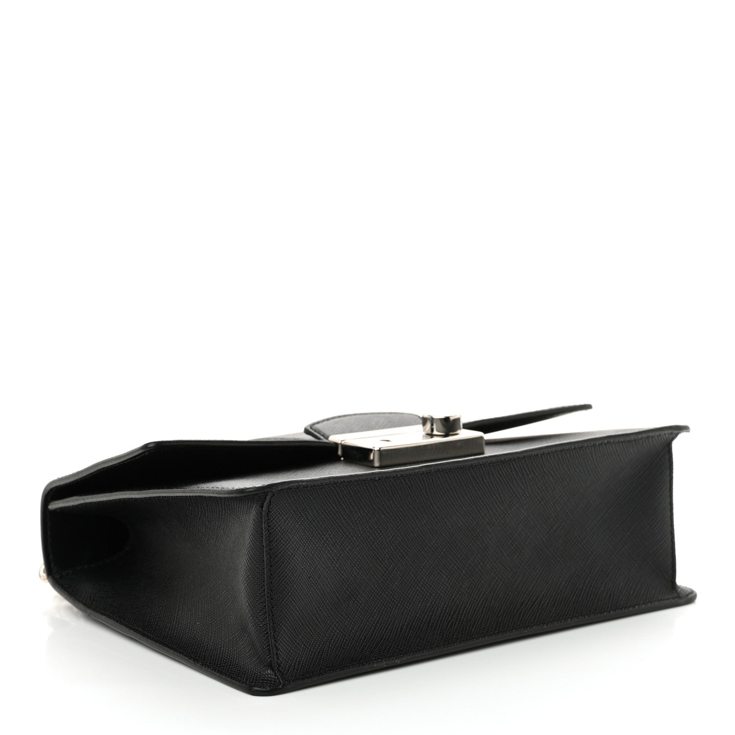 Prada Saffiano Pattina Crossbody Bag Black 4 of 10