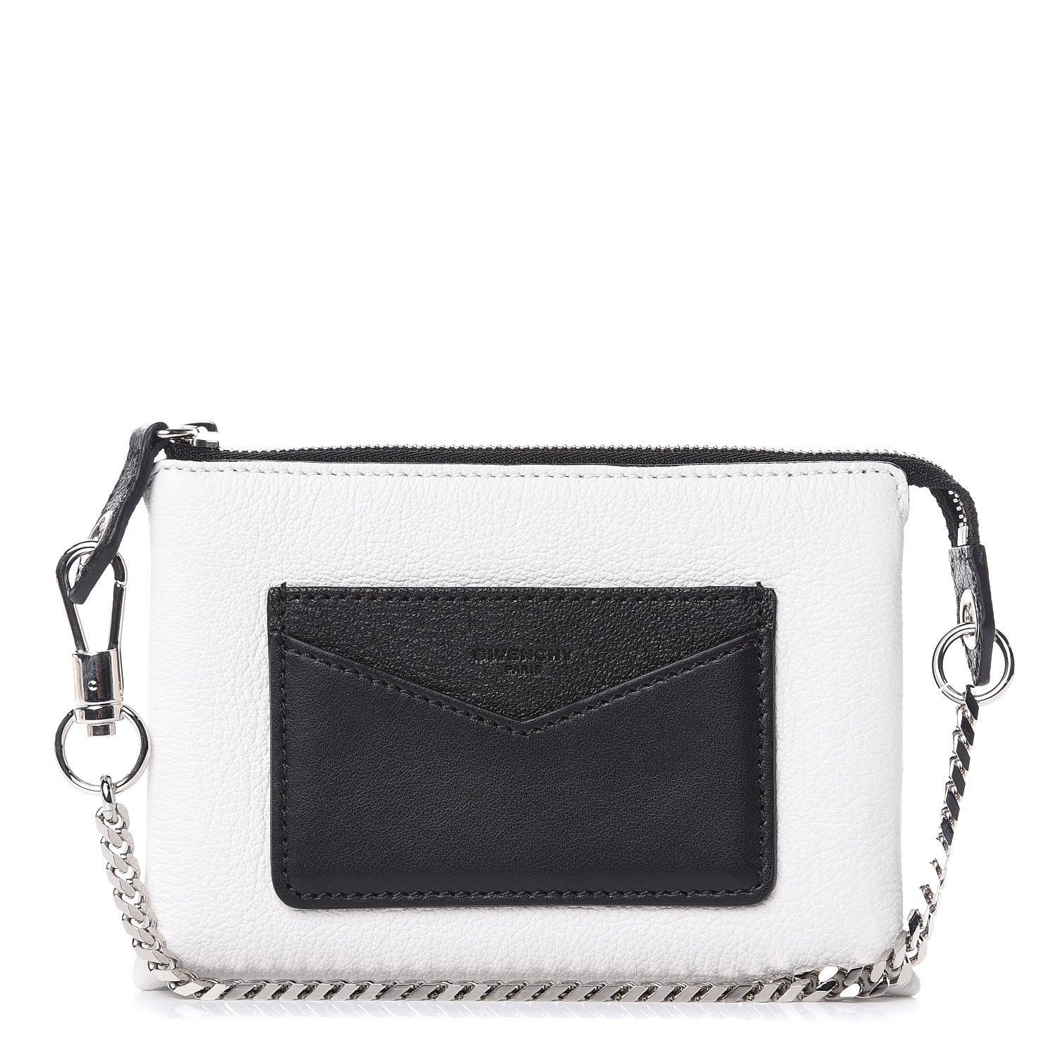 Givenchy Calfskin Duetto Pouch Black White 1 of 11