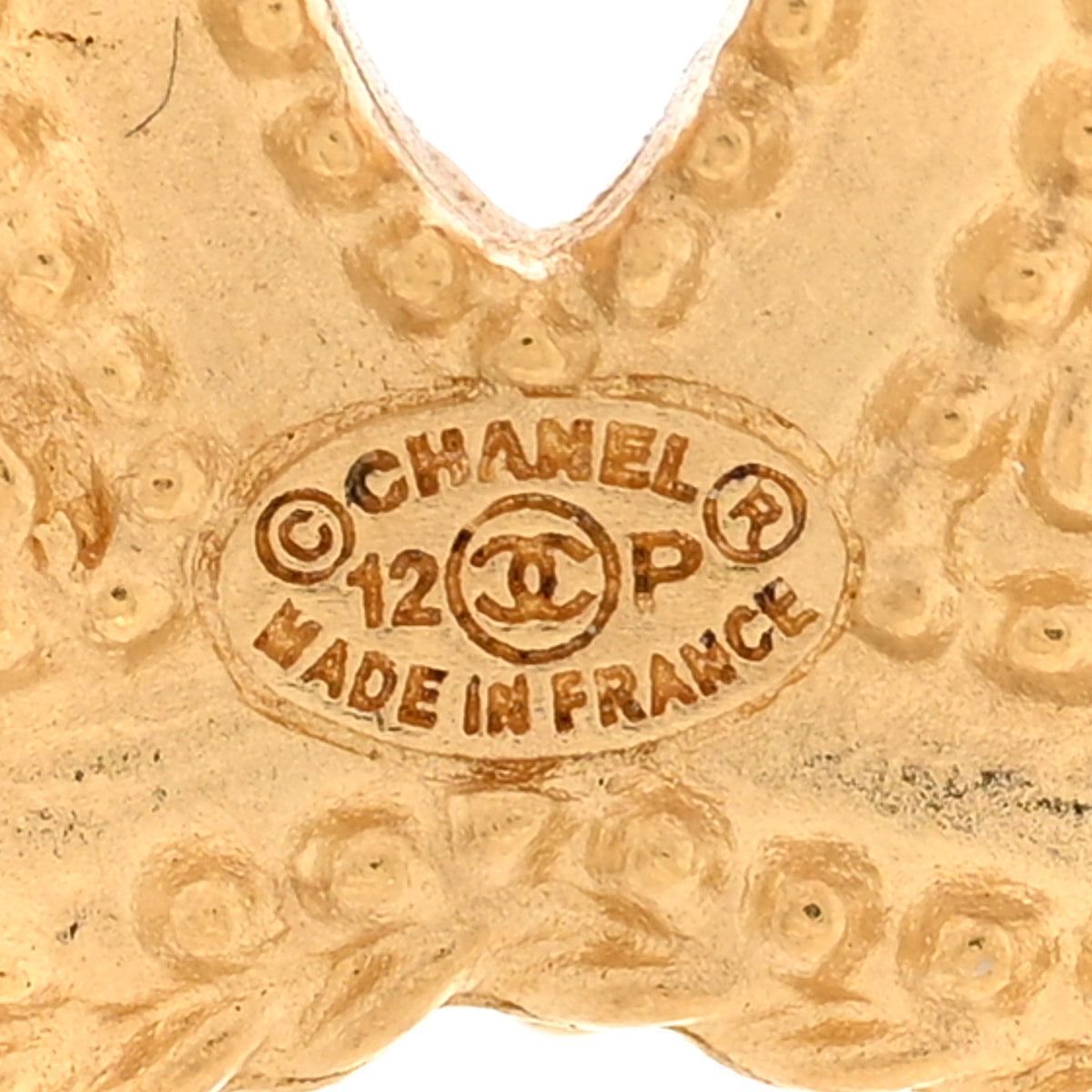 Chanel CC Drop Earrings Matte Gold 4 of 5