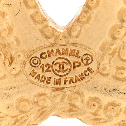 Chanel CC Drop Earrings Matte Gold 4 of 5