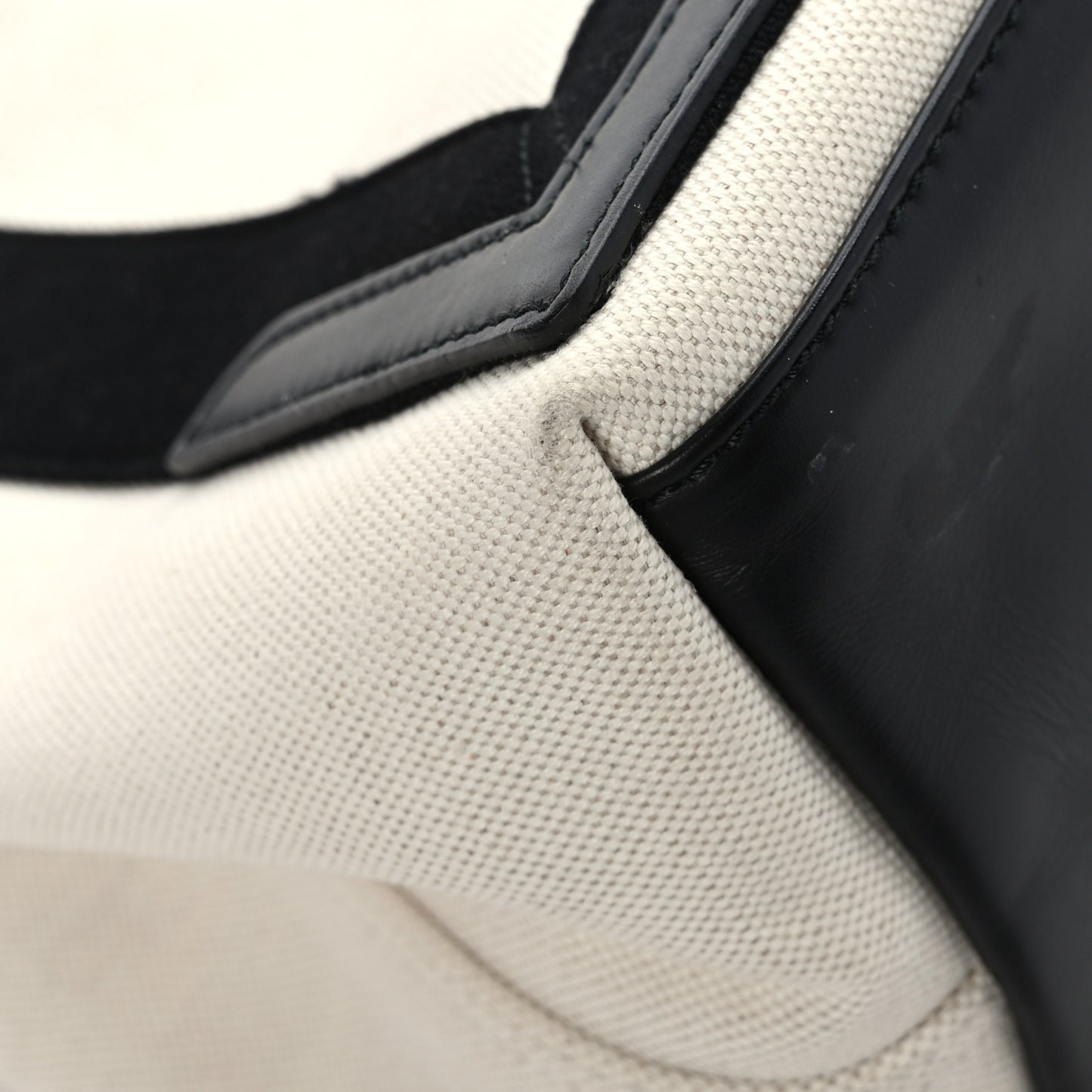 Cotton Canvas Satin Calfskin S Navy Cabas Natural Black