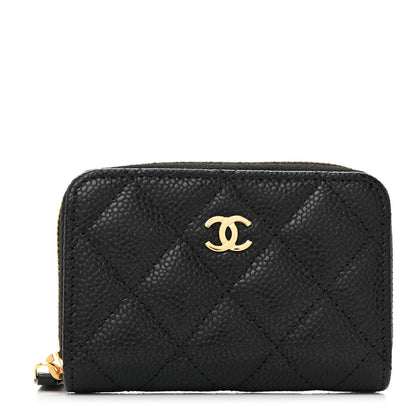Chanel Caviar Quilted Zip Coin Purse Black 1 of 3