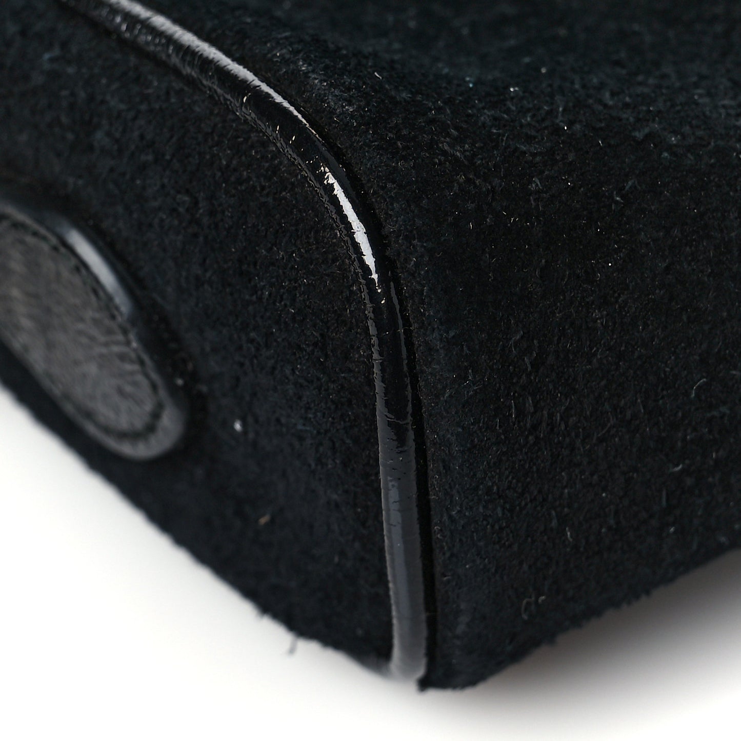 Suede Patent Web Mini Ophidia Shoulder Bag Black