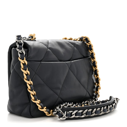 Chanel Goatskin Quilted Medium Chanel 19 Flap Navy Blue 3 of 15