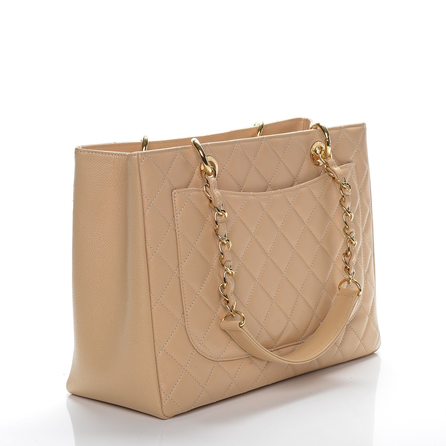 Chanel Caviar Quilted Grand Shopping Tote GST Beige Clair 3 of 7