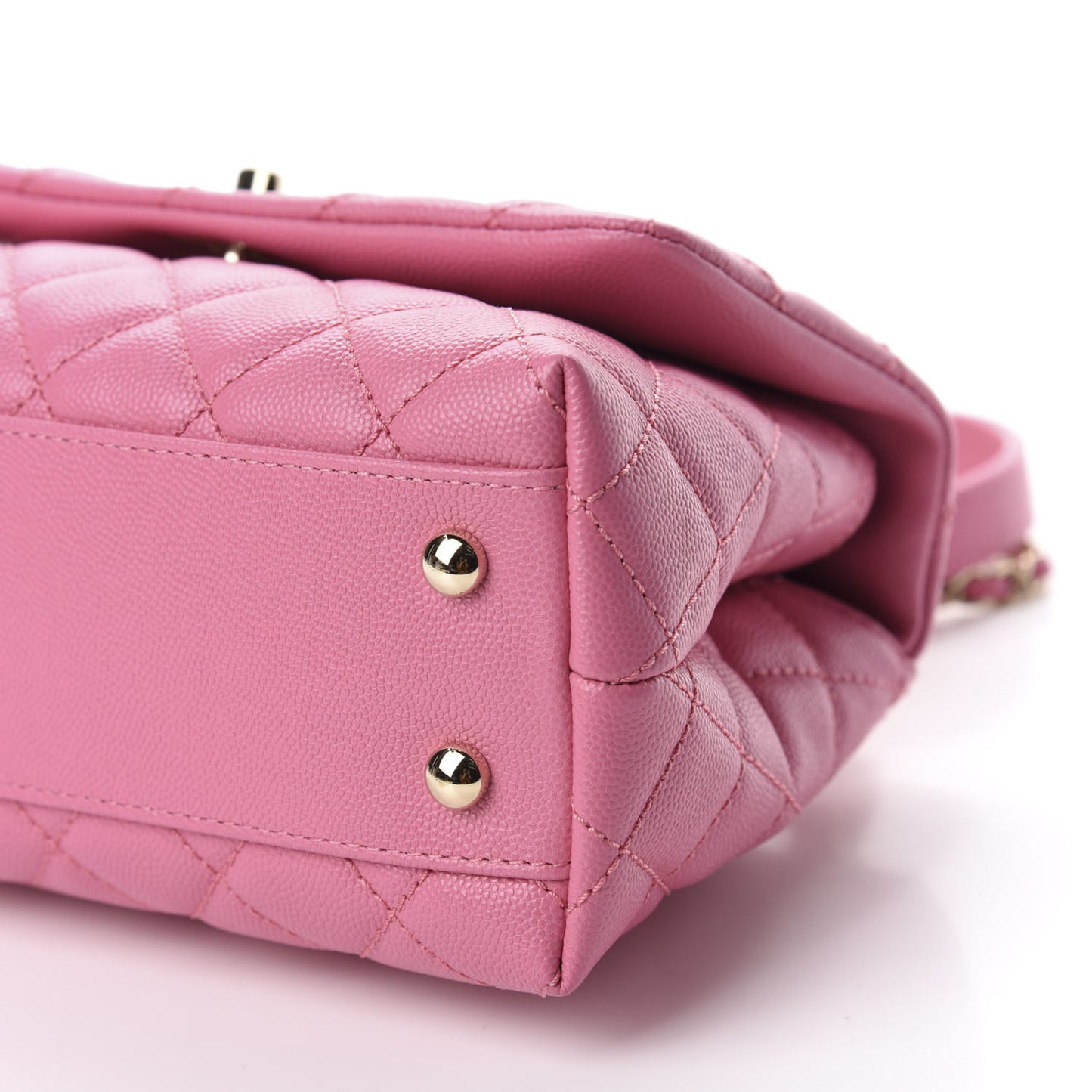 Caviar Quilted Mini Coco Handle Flap Pink