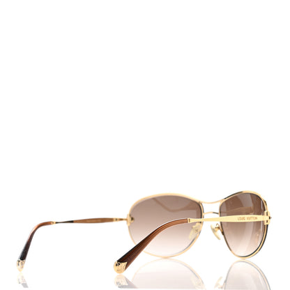 Louis Vuitton Metal Mimosa Sunglasses Z0378U Gold 4 of 8