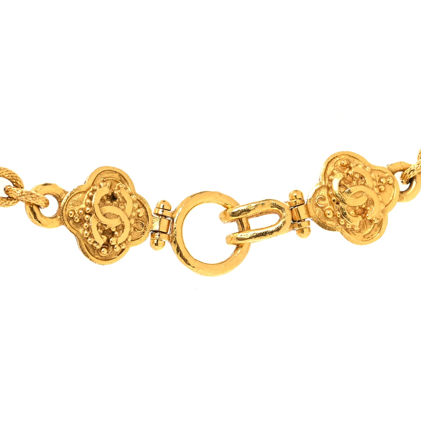 Chain Link CC Clover Necklace Gold