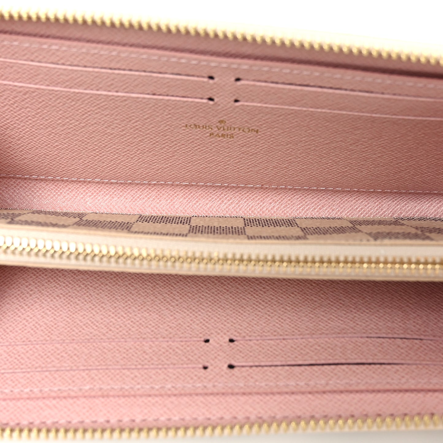 Damier Azur Clemence Wallet Rose Ballerine