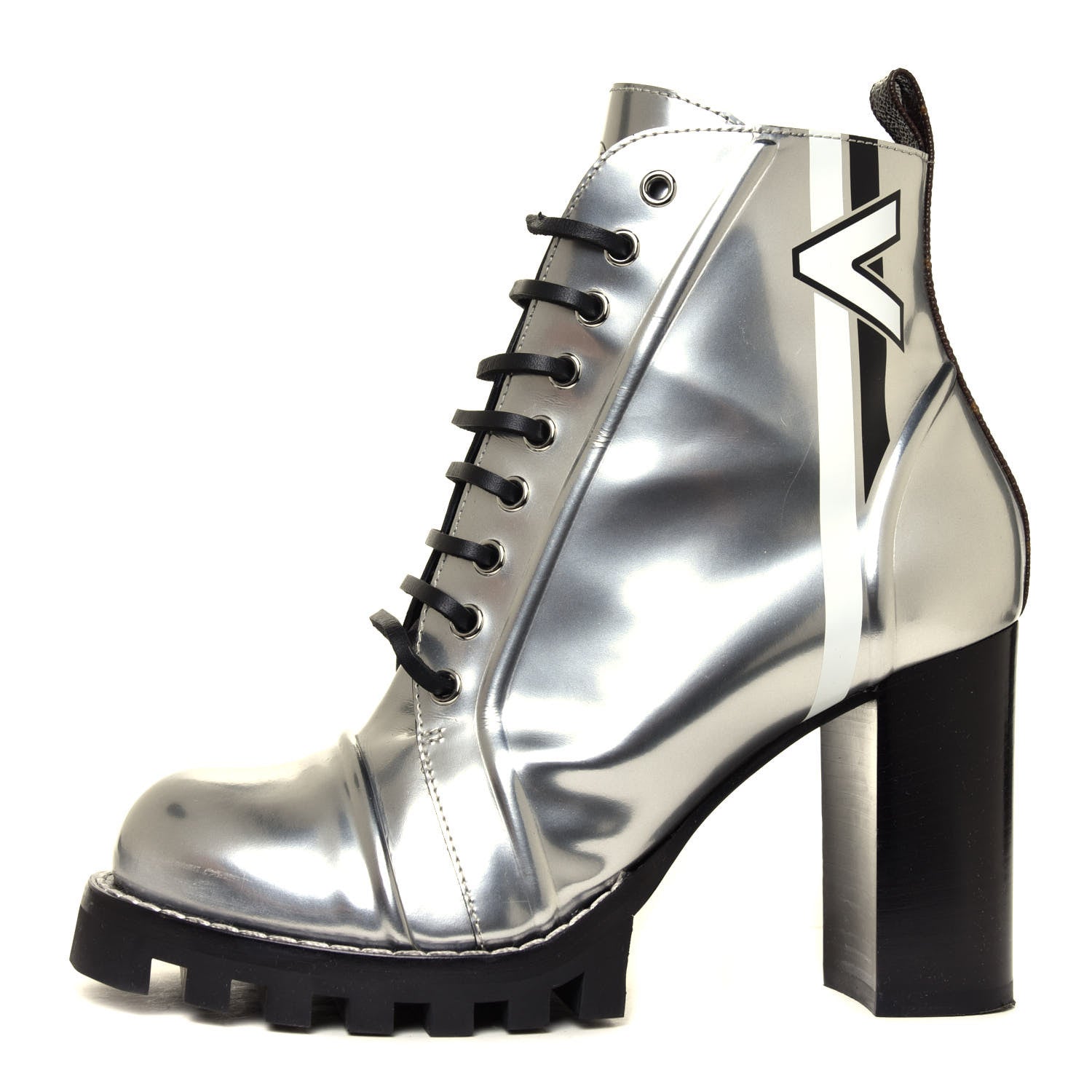 Louis Vuitton Patent Calfskin Spaceship Star Trail Ankle Boots 40 Silver 1 of 12