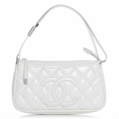 Chanel Caviar Quilted Small Pochette Bag White 1 of 8