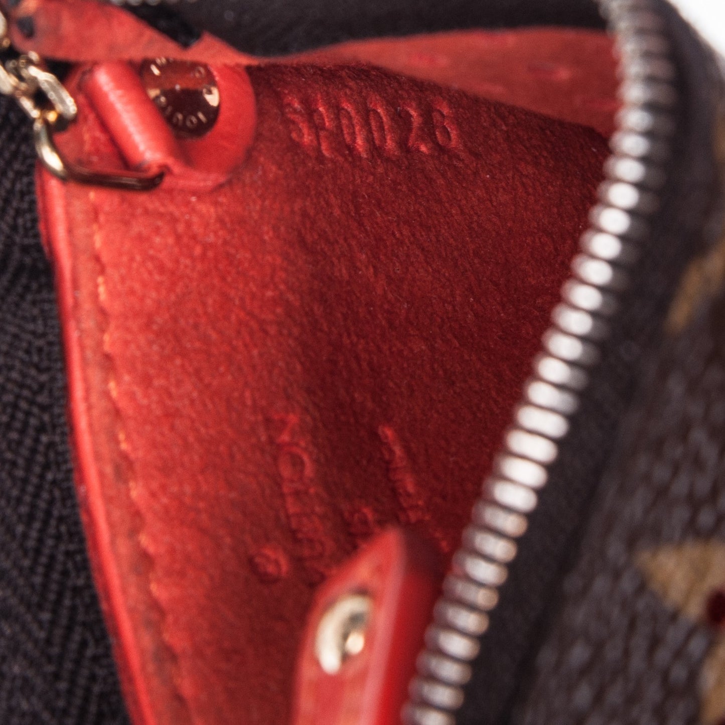 Monogram Perforated Key Pouch Orange