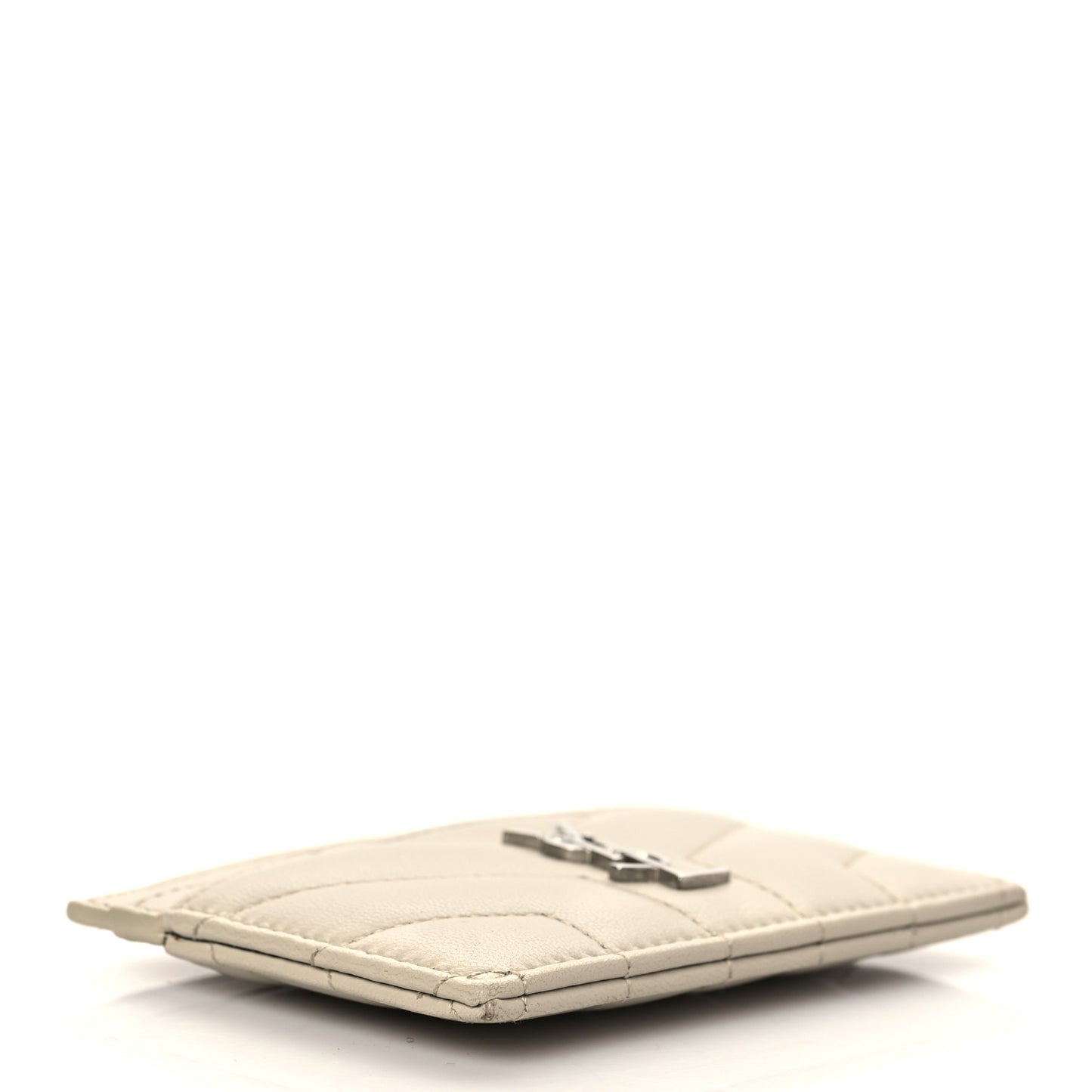 Calfskin Y Quilted Monogram LouLou Credit Card Case Ivory