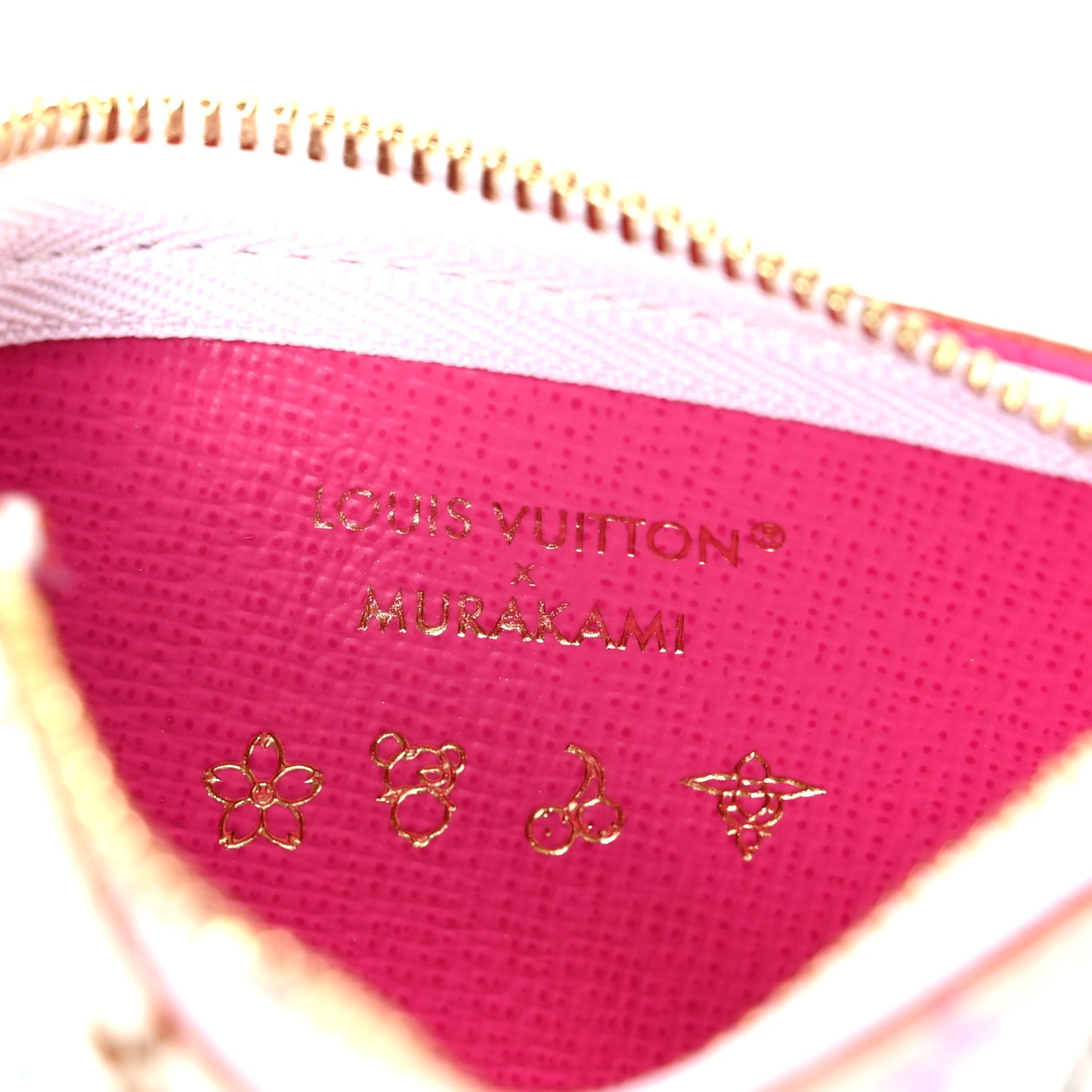 LV X TM Monogram Multicolor Key Pouch White
