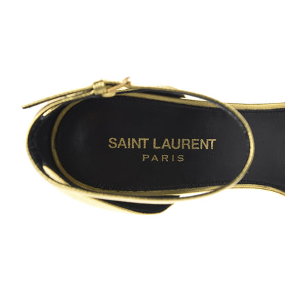 Saint Laurent Calfskin Opyum Sandals 38 Oro 8 of 9