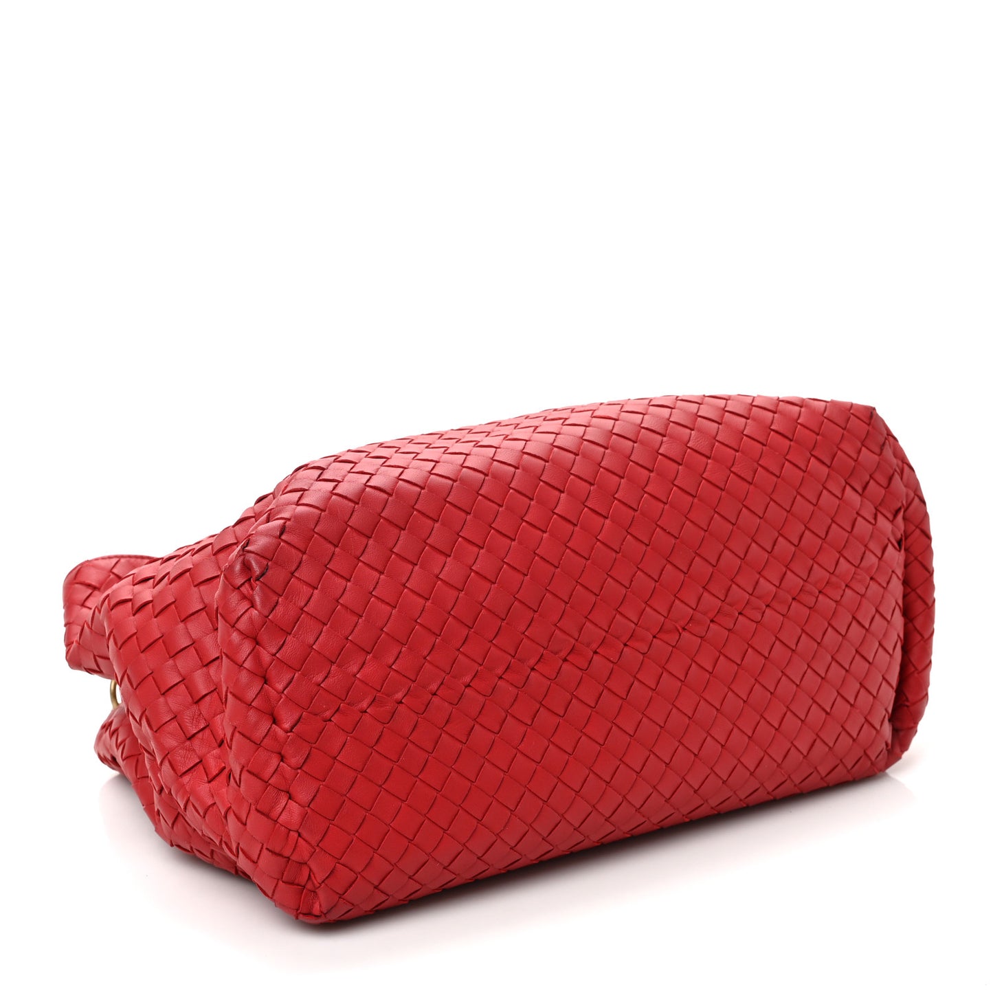 Nappa Intrecciato Medium Classic Chain Strap Tote Red