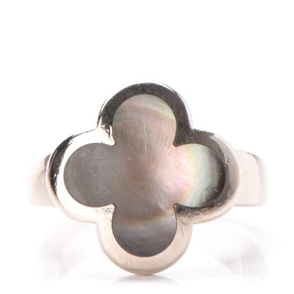 Van Cleef & Arpels 18K White Gold Mother of Pearl Pure Alhambra Ring 49 4.75 7 of 13