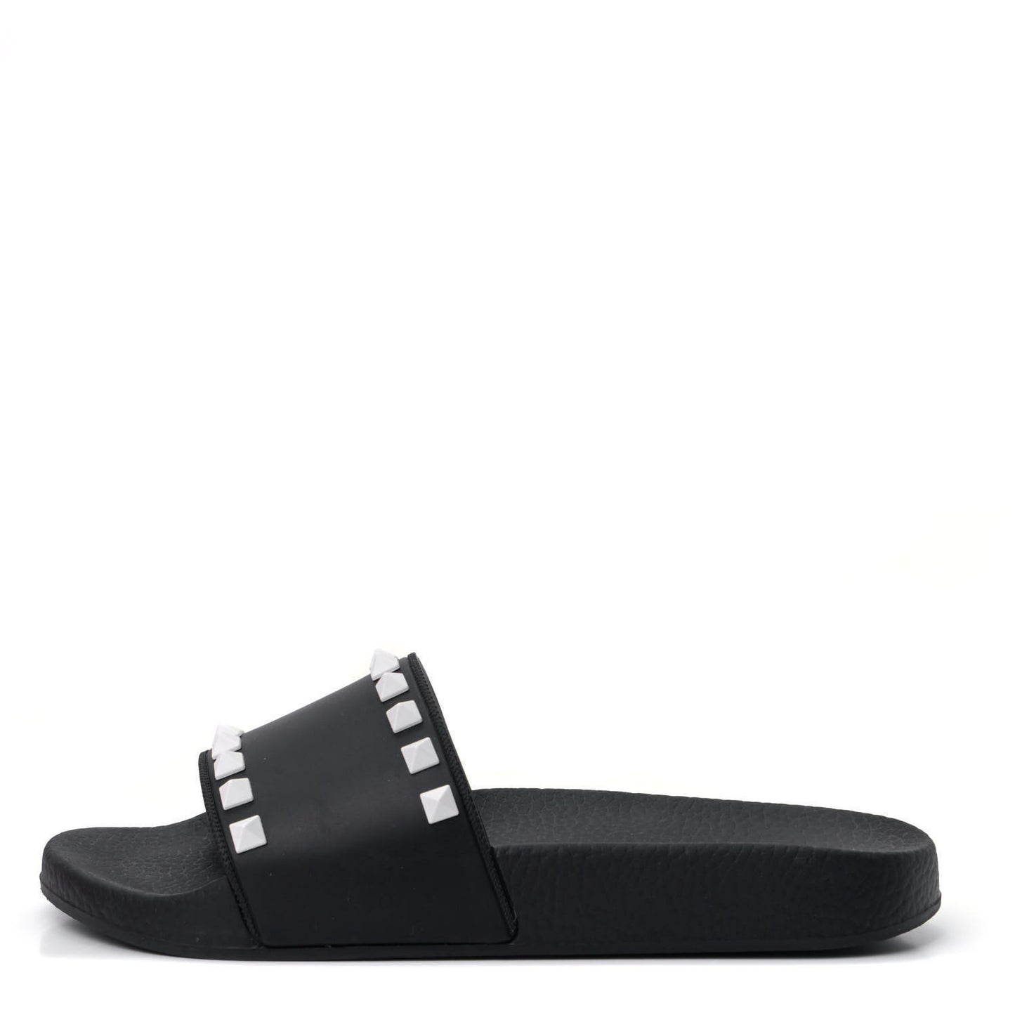 Rubber Rockstud Slide Sandals 36 Black