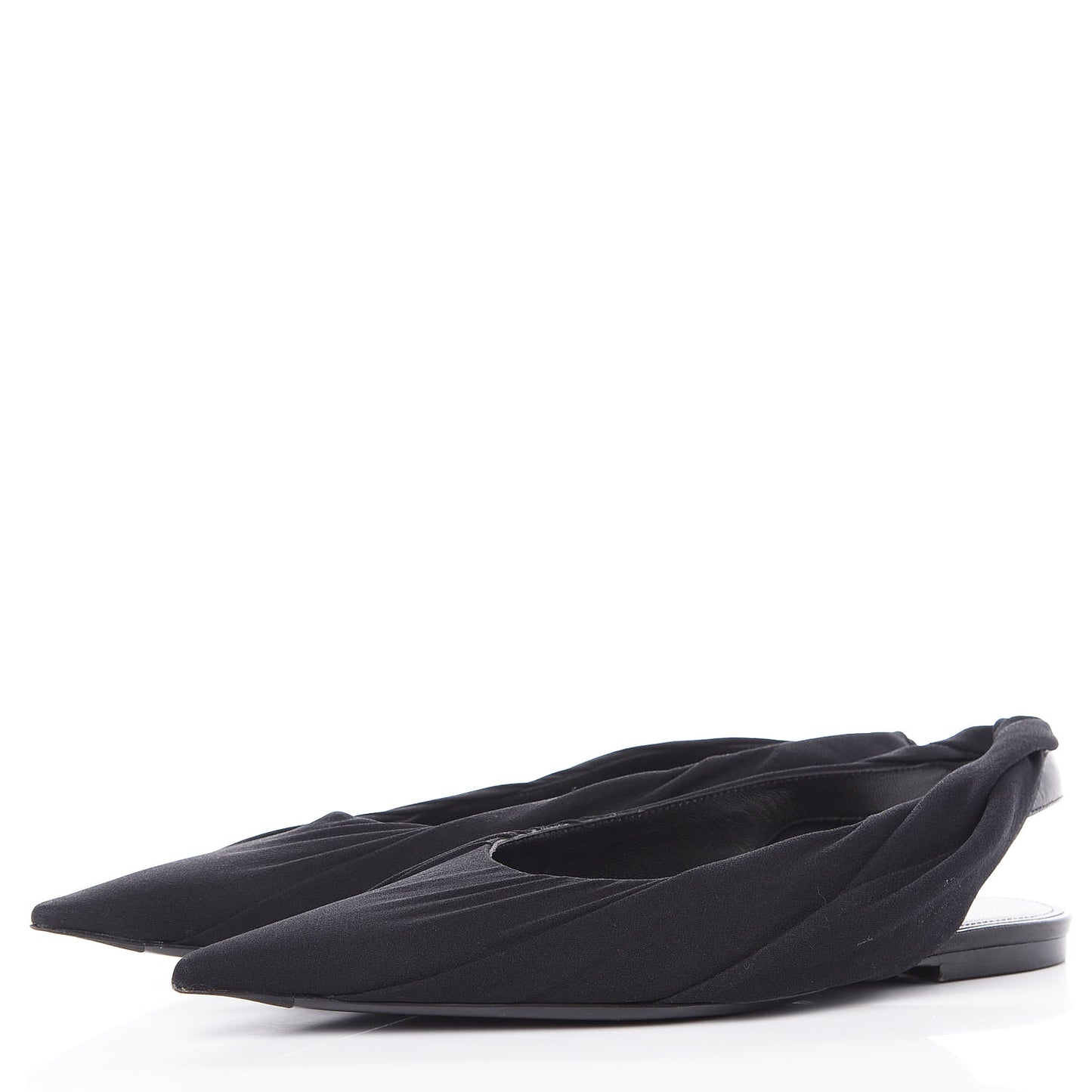 Jersey Knife Point-Toe Slingback Flats 37 Black