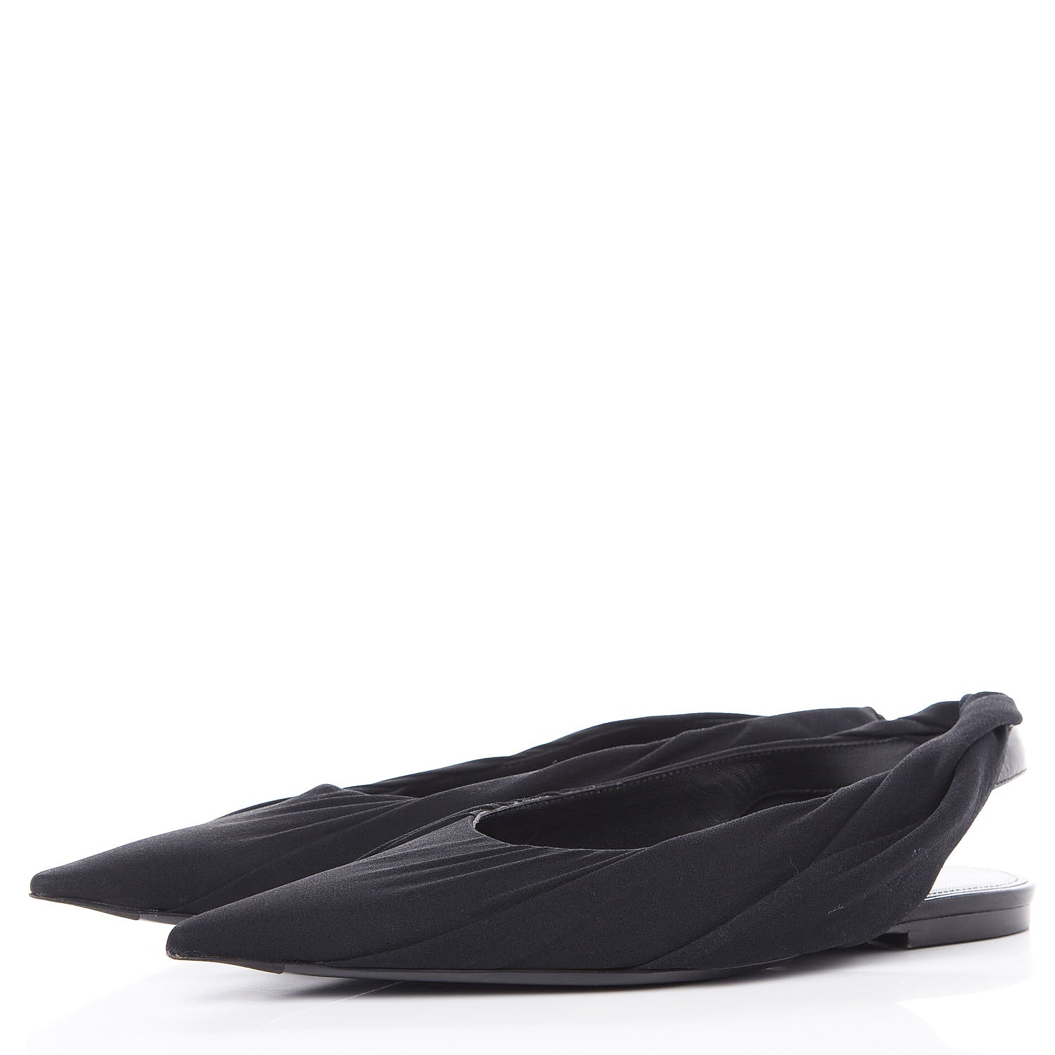 Balenciaga Jersey Knife Point-Toe Slingback Flats 37 Black 3 of 9