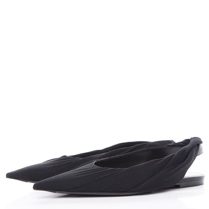 Balenciaga Jersey Knife Point-Toe Slingback Flats 37 Black 3 of 9