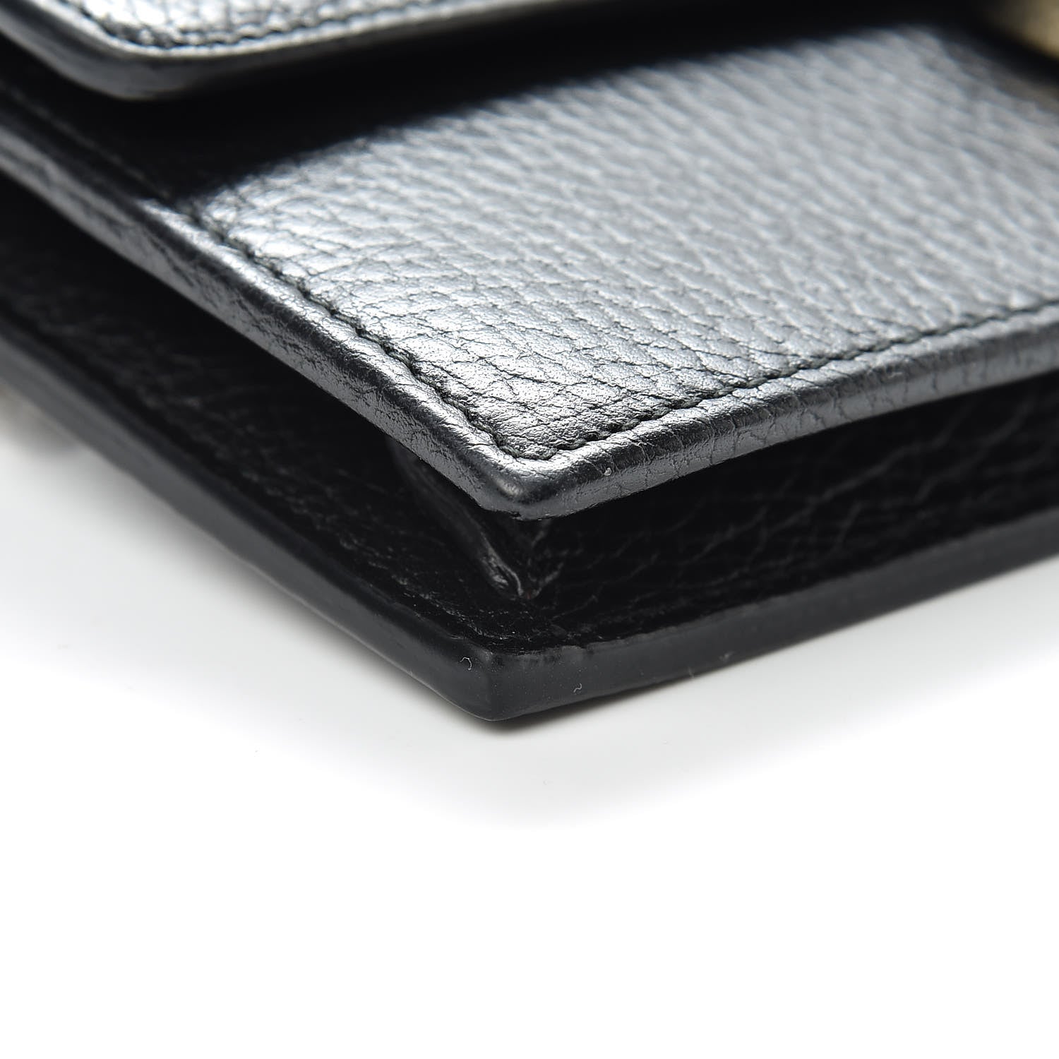 Gucci Dollar Calfskin Interlocking G Chain Wallet Black 9 of 12