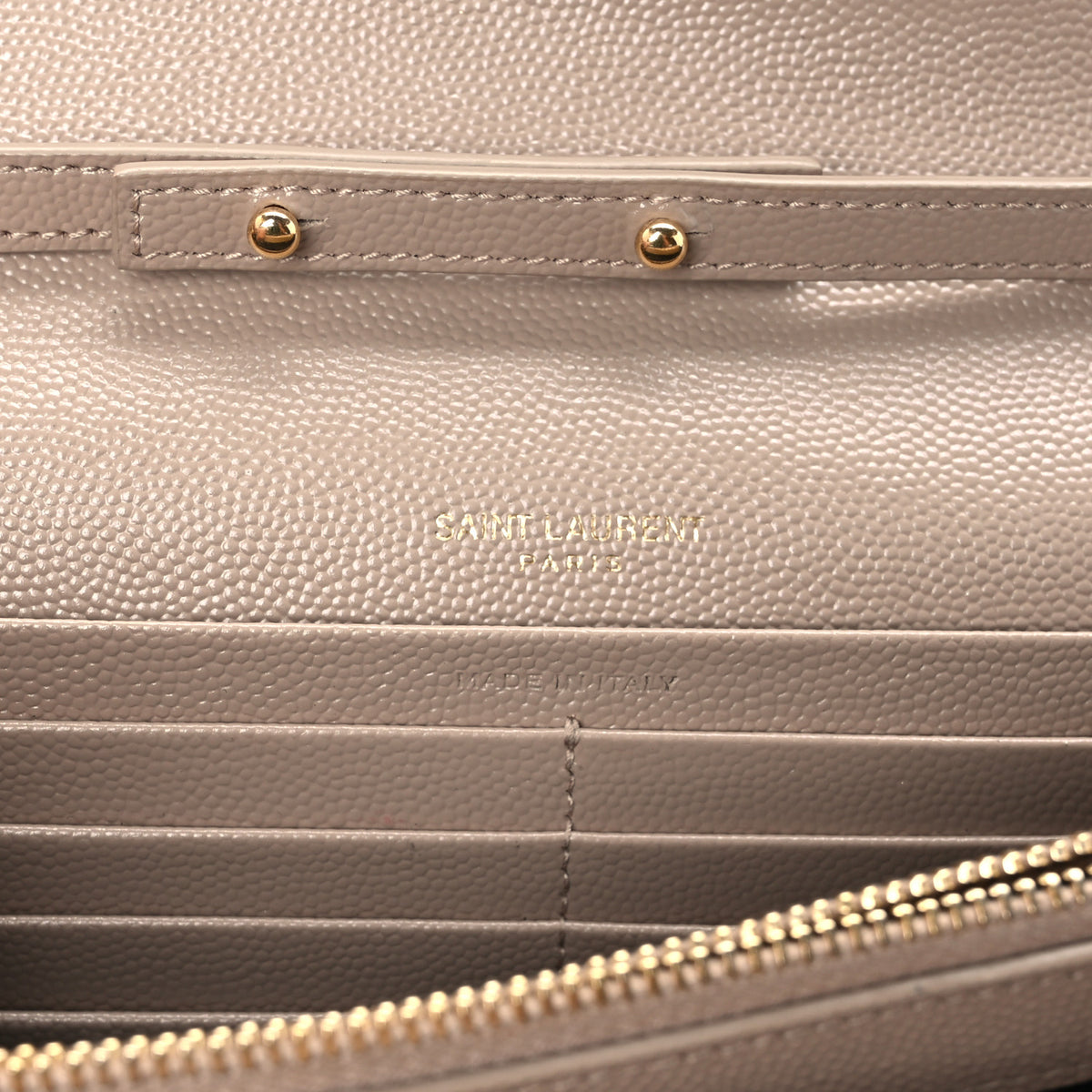 Grain De Poudre Matelasse Chevron Monogram Chain Wallet Dark Beige