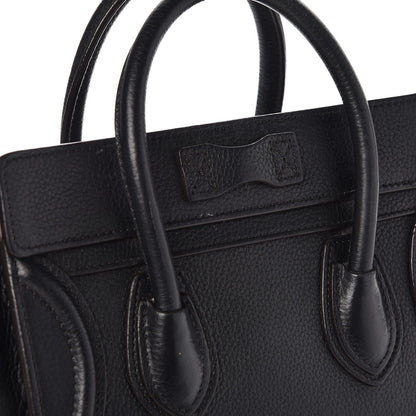 Celine Drummed Calfskin Nano Luggage Black 16 of 16