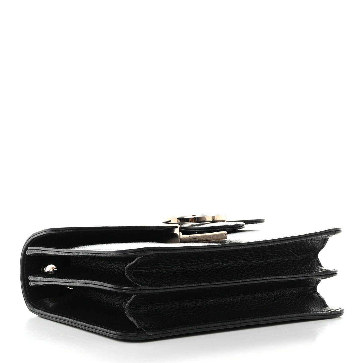 Dollar Calfskin Small Interlocking G Shoulder Bag Black