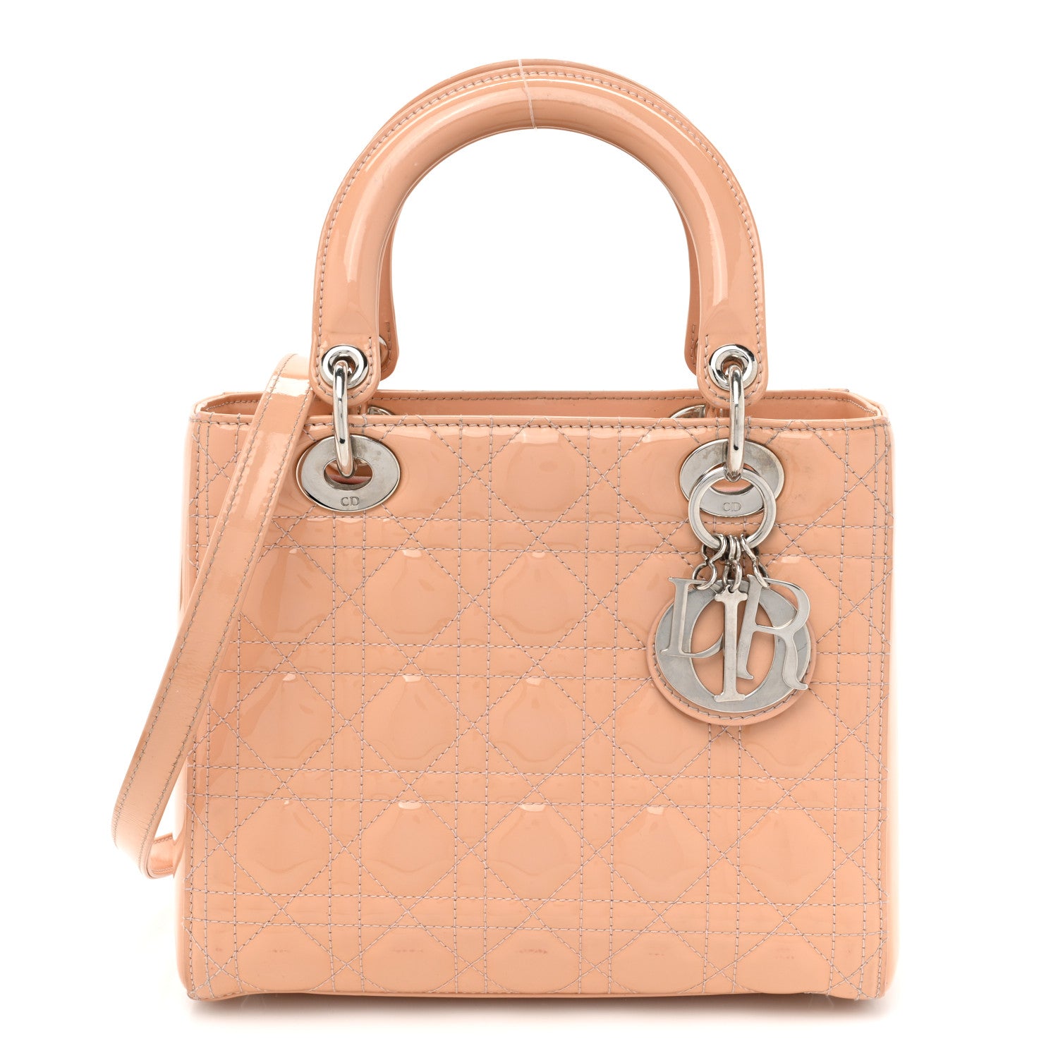 Christian Dior Patent Cannage Medium Lady Dior Rose Clair 1 of 22