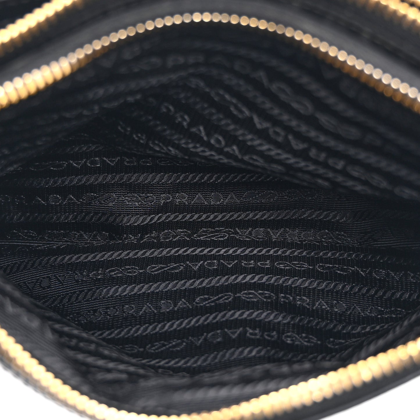 Tessuto Nylon Soft Calf Double Zip Crossbody Bag Black