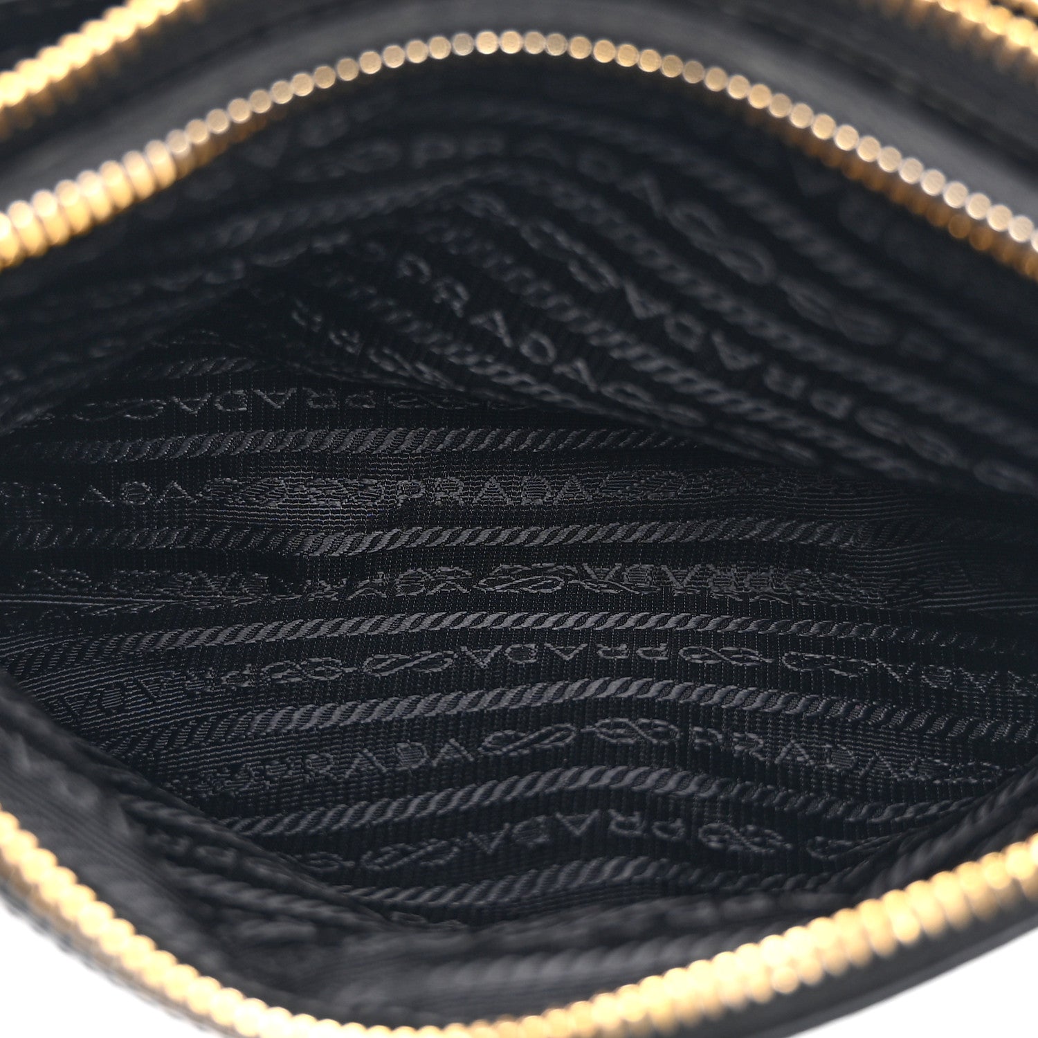 Prada Tessuto Nylon Soft Calf Double Zip Crossbody Bag Black 10 of 21