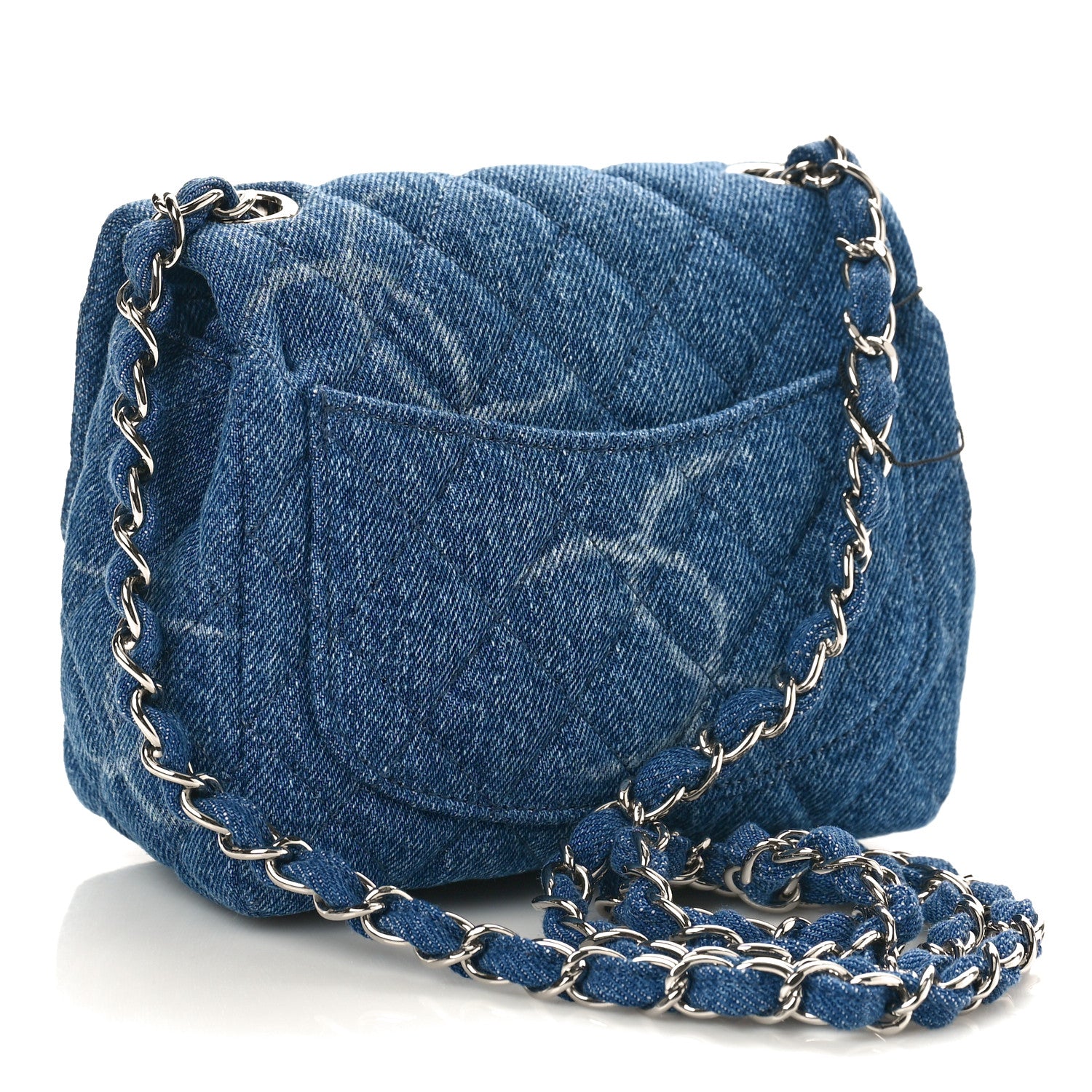 Chanel Denim CC Quilted Mini Square Flap Blue 3 of 8