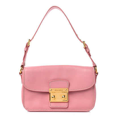 Miu Miu Goatskin Madras Shoulder Bag Rosa 1 of 17