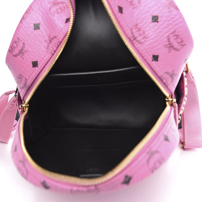 MCM Visetos Small Side Stud Stark Backpack Pink 4 of 9