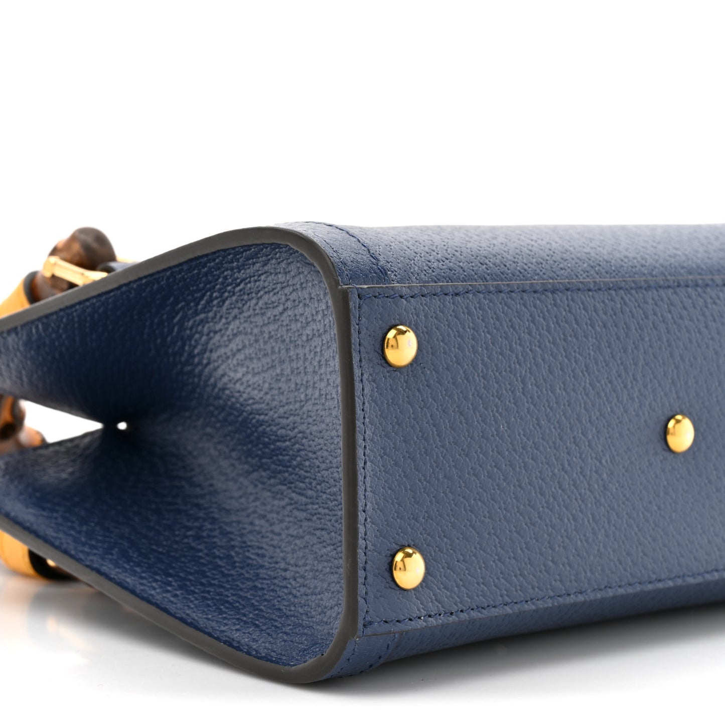 Textured Dollar Calfskin Web Mini Diana Tote Bag Royal Crop