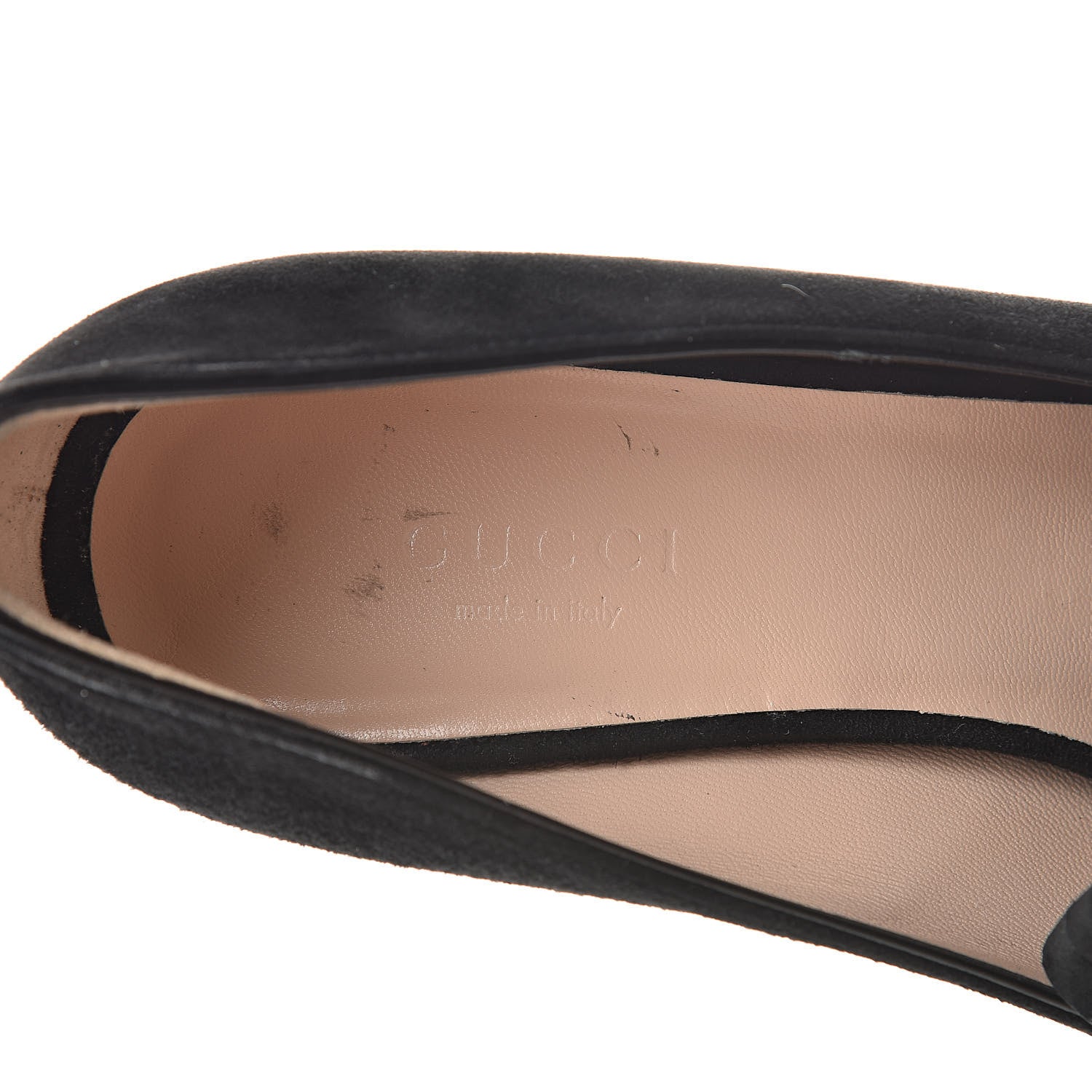 Gucci Kid Scamosciato GG Marmont Fringe 50mm Loafer Pumps 36 Black 7 of 12