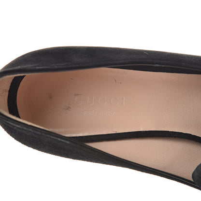 Gucci Kid Scamosciato GG Marmont Fringe 50mm Loafer Pumps 36 Black 7 of 12