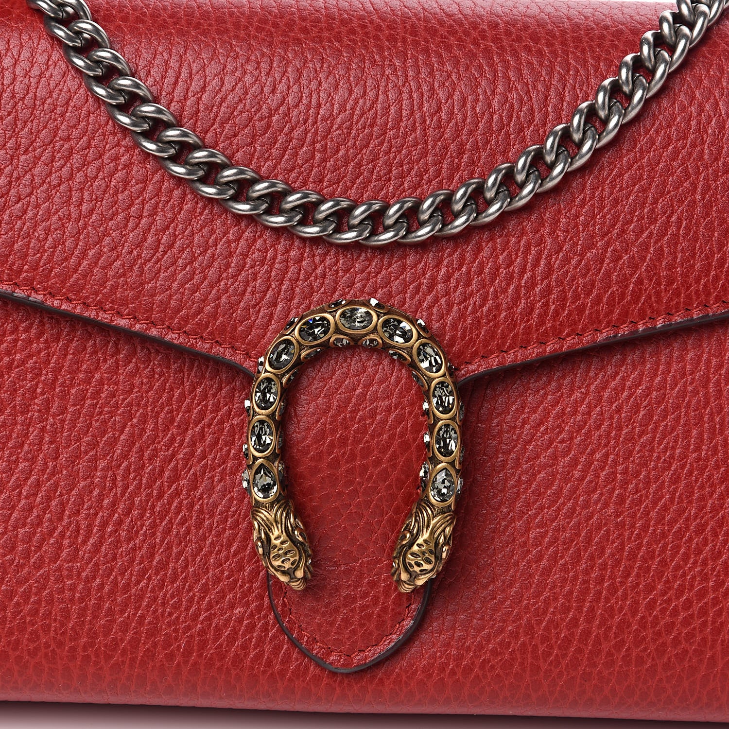 Gucci Calfskin Mini Dionysus Chain Wallet Hibiscus Red 12 of 12