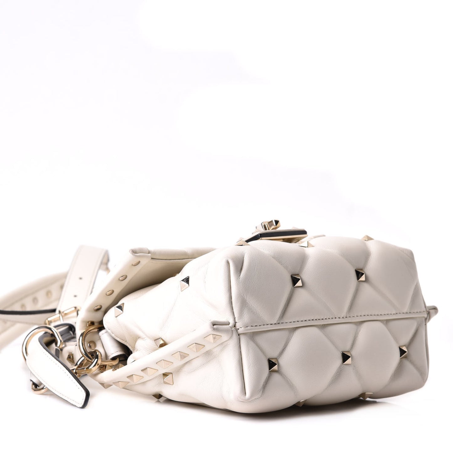 Nappa Mini Candystud Top Handle Bag Light Ivory