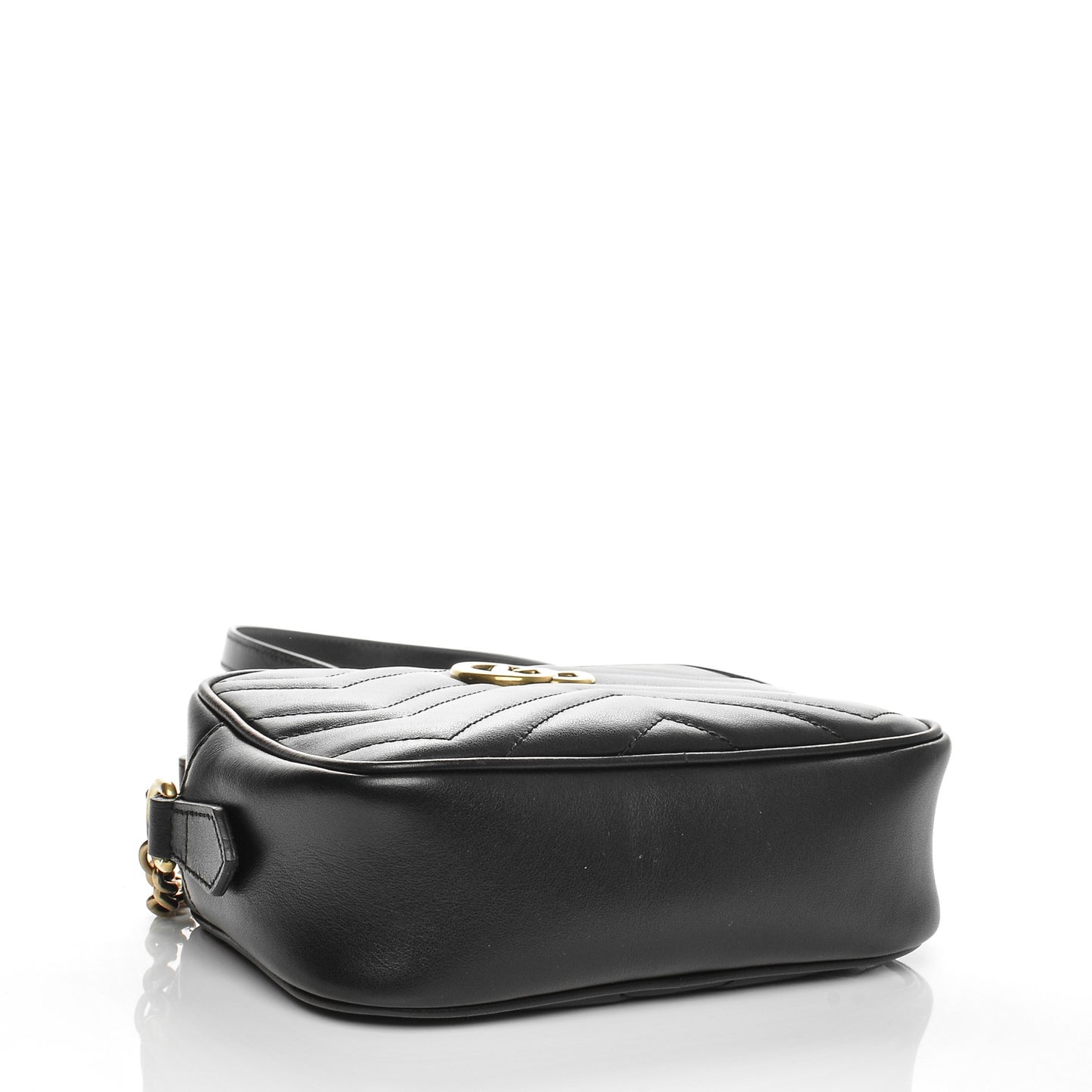 Calfskin Matelasse Mini GG Marmont Chain Shoulder Bag Black